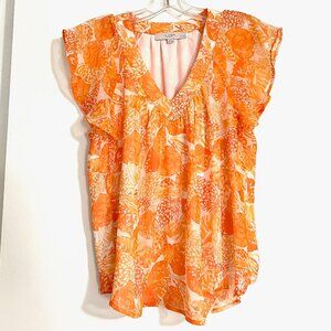 Loft Orange Floral Top in size MP